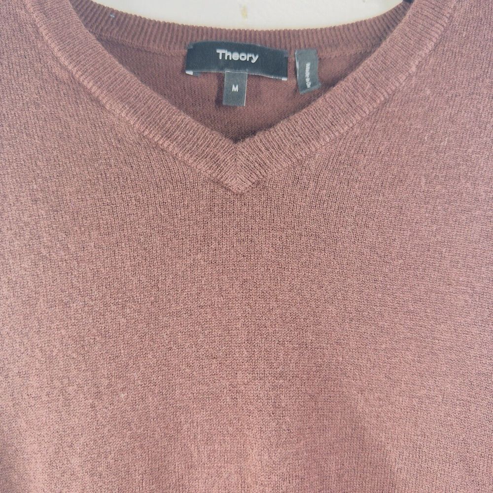 Theory Sweater Women's Medium Fitted V Neck Luxe Merino Wool - Picture 3 of 8
